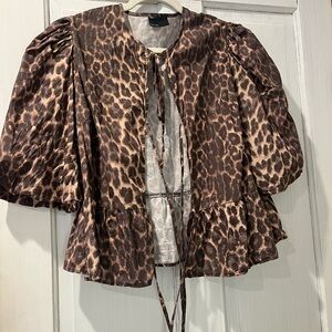 Asos leopard tie front top